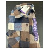 Plaid Button-Up Jacket, Size XXL