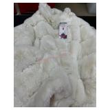 White Faux Fur Jacket, Size 3X