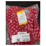 Red Henley Sleep Dress With Heart Pattern
