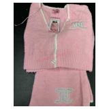 Pink Knit Cardigan and Skirt Set