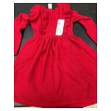 Red Long-Sleeve Toddler Dress, Size 3T