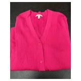 Pink Knit Cardigan with Button Front