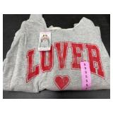 Gray Sweatshirt With 'Lover' Graphic