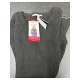 Black Ribbed Sweater With Pearl Trim, X-Small