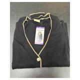 Black Cardigan with Beige Accents