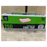 250-Pack Polycoted Paper Food Trays, 5 lb Capacity