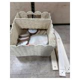 Natural Fiber Basket With Wooden Assembly Parts
