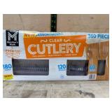 Disposable Clear Cutlery Set, 360 Pieces