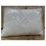 White Quilted Pillow in Protective Cover