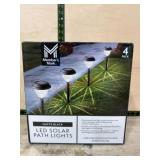 4 Matte Black LED Solar Path Lights