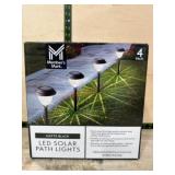 Matte Black LED Solar Path Lights, 4-Pack