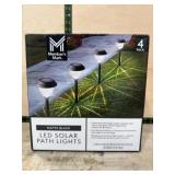 4 Matte Black LED Solar Path Lights