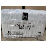 Pack of 15 Adjustable Briefs, Medium