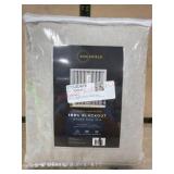 Cream Linen Blend Blackout Curtain Pair