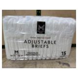 Adjustable Briefs, Medium, Pack of 15
