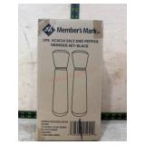 2-Piece Acacia Salt and Pepper Grinder Set - Black