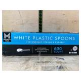 600 White Plastic Spoons