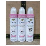 3 Dove Advanced Care Dry Spray Deodorants