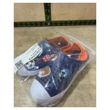 Children's Blue Slip-On Shoes with Sports Themes