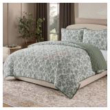 King-Size Floral Quilt Set With Shams