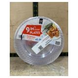 Pack of 9-Inch Clear Plastic Plates, 45 Pieces