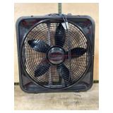 Box Fan with Black Blades and Metal Frame