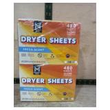 Dryer Sheets Twin Pack, Fresh Scent, 480 Count