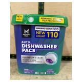 Dishwasher Detergent Pacs, 110 Count Container