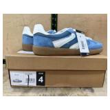 Girls' Blue Suede and Mesh Sneakers, Size 4