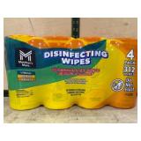 4-Pack Disinfecting Wipes, 312 Total Wipes