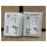 Two White Satin Pillowcases
