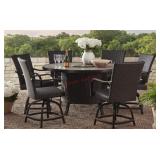 New heritage 7 piece balcony dining set with fire
