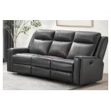 Rhodes  Manual Leather Reclining Sofa- Scratch &