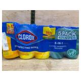 Clorox 3-in-1 Disinfecting Wipes, 5-Pack