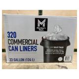 320 Commercial Can Liners, 33 Gallon