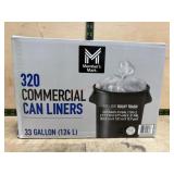 320-Pack 33-Gallon Commercial Trash Bags