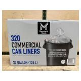 320 Commercial Trash Can Liners, 33 Gallon