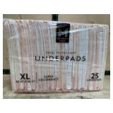 Pack of 25 XL Underpads, 30x36 Inches