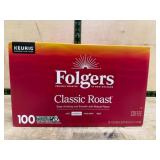 Folgers Classic Roast Coffee K-Cup Pods, 100 Count