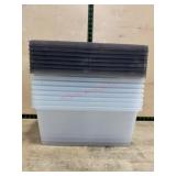 Stackable Clear Storage Bins with Lids, Set of 10