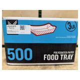 Polycoated Paper Food Trays, 3 lb, 500-Pack