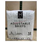 Adjustable Briefs, Large, 12-Count