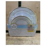 48 Disposable Plates with Gold Trim