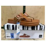 Tan Sandals with Buckle, Size 9