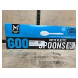 600 White Plastic Spoons