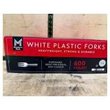 White Plastic Forks, 600 Count