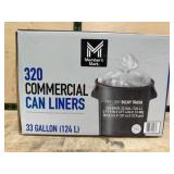 320 Commercial Can Liners, 33 Gallon