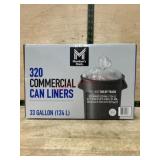 320 Commercial Trash Can Liners, 33 Gallon