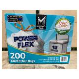 200 Tall Kitchen Trash Bags with Drawstring Closur