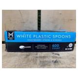 600 White Plastic Spoons
